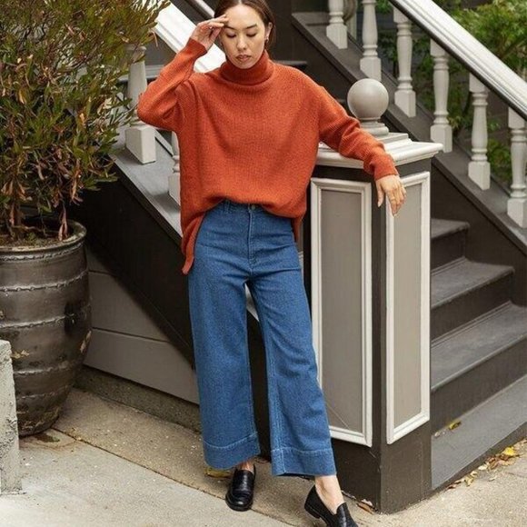 Apiece Apart Merinda Denim Pants Jeans Wide Leg High Waisted XXL NEW - Picture 6 of 10